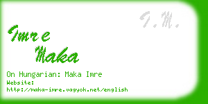 imre maka business card